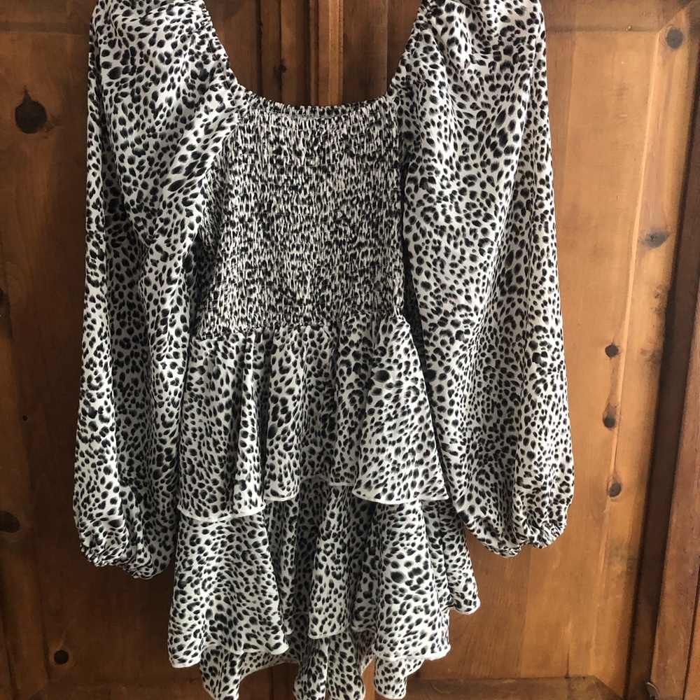 Leopard Print Smocked Women's Romper